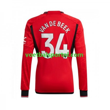 Manchester United Donny van de Beek 34 Thuis Shirt 2023-24 L/S